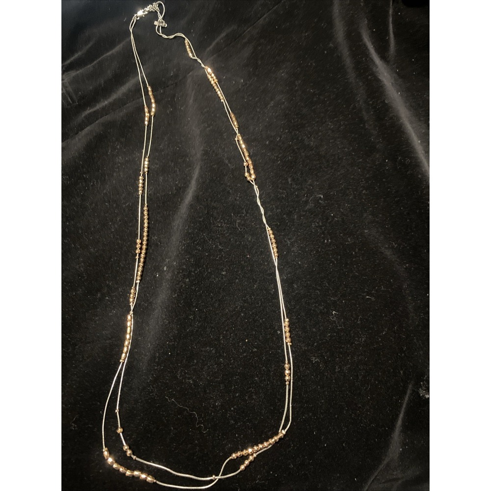 Signed Kenneth Cole Geometric Two-Tone Long Necklace Station Elegant
